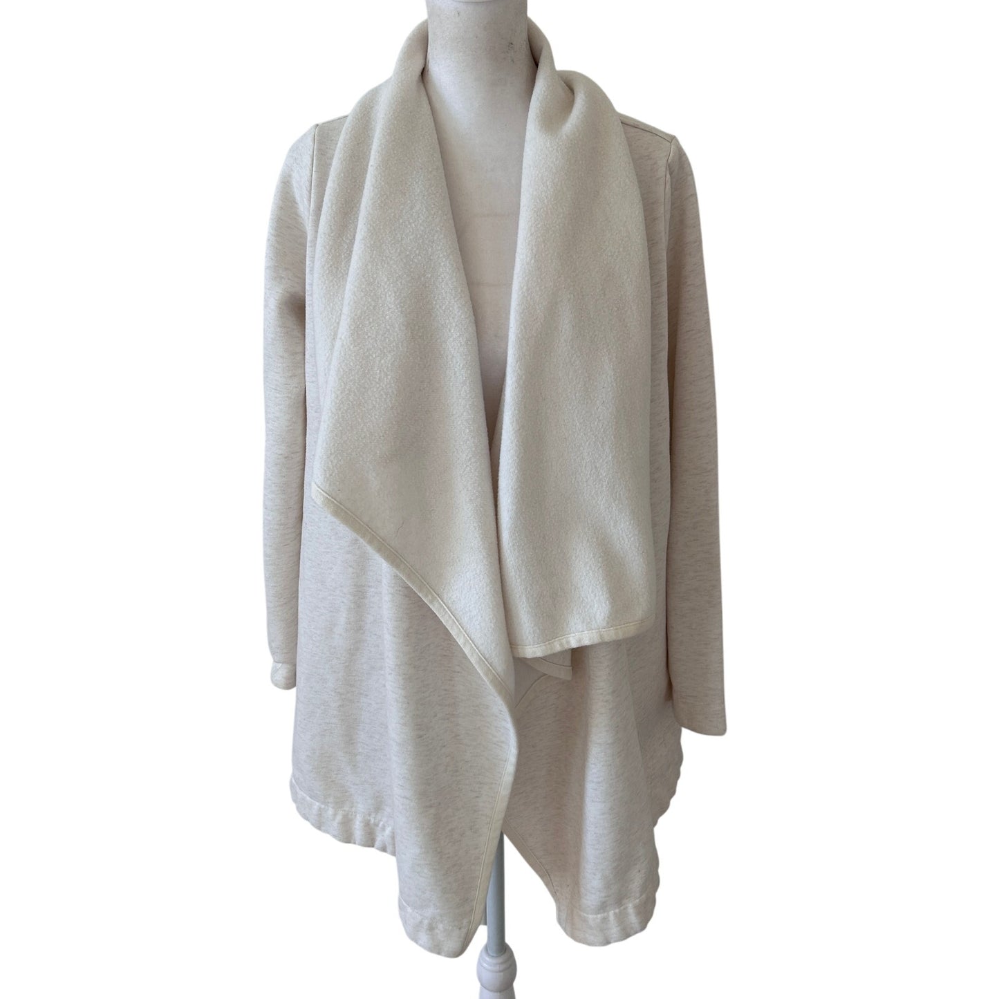 UGG Off-White Ivory Jersey Knit Open Cardigan Long Sleeve Wrap Womens Size Small