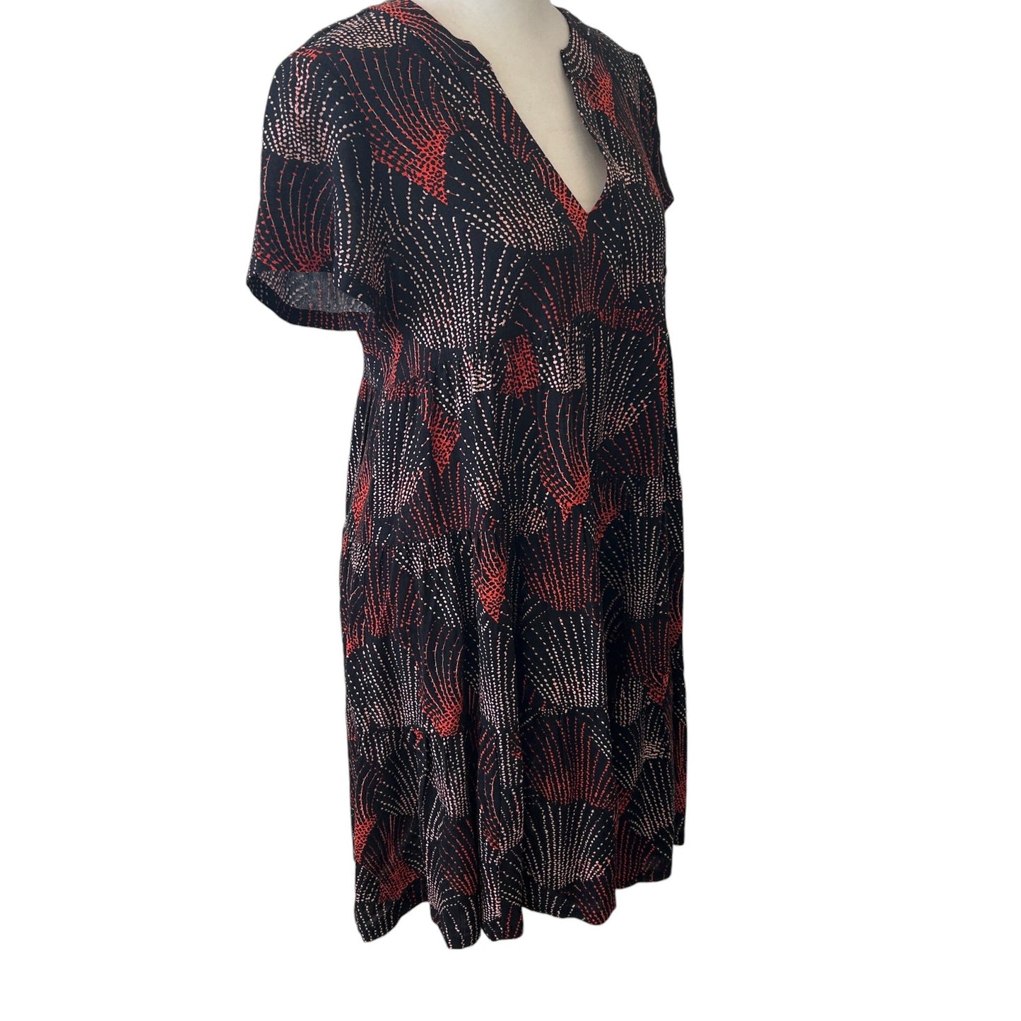 Antropologie Maeve Tania Tiered Dress Black, Orange Womens Size XS Petite NEW