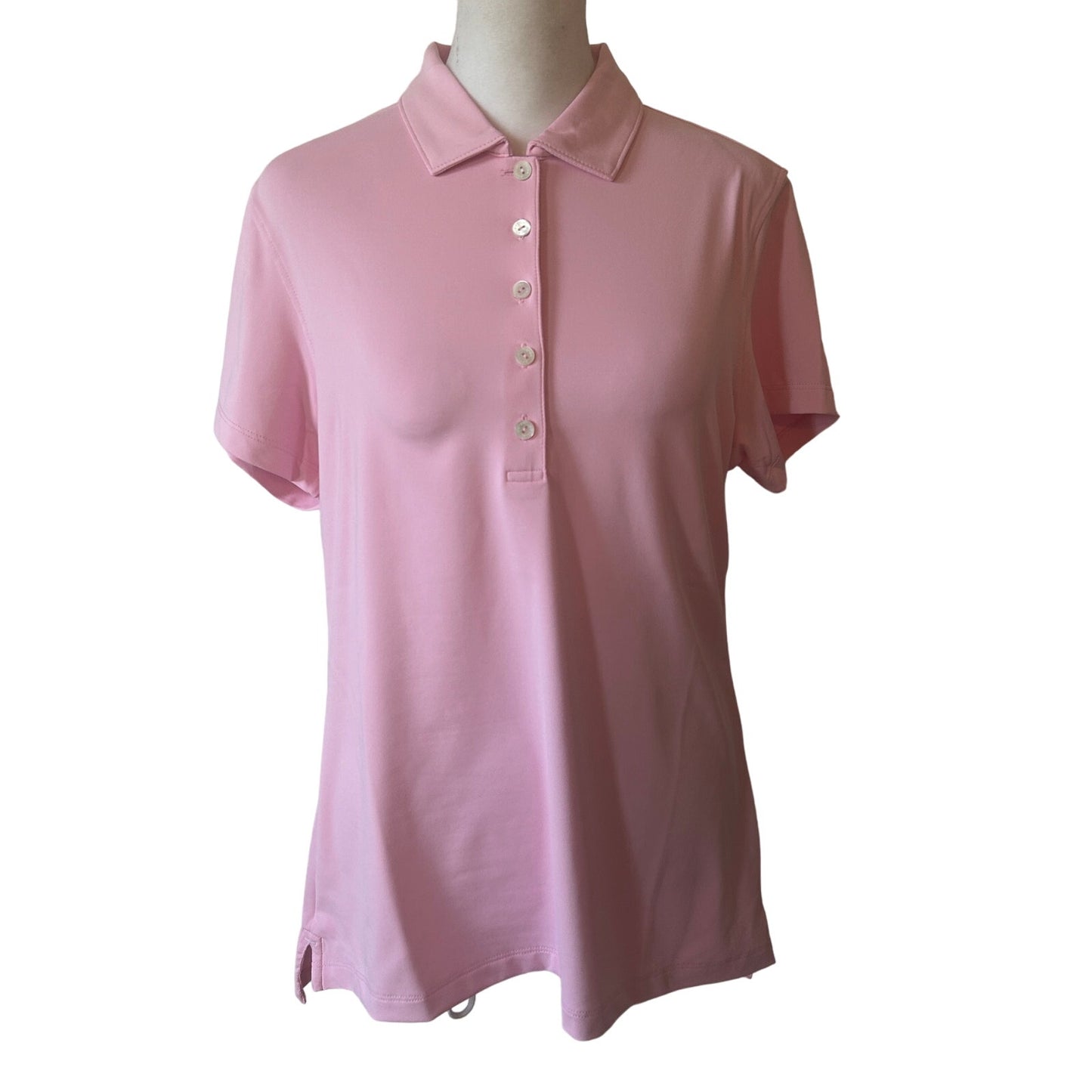 Peter Millar NWT Palmer Pink Button Polo Golf Shirt Womens Size Medium UPF 50+