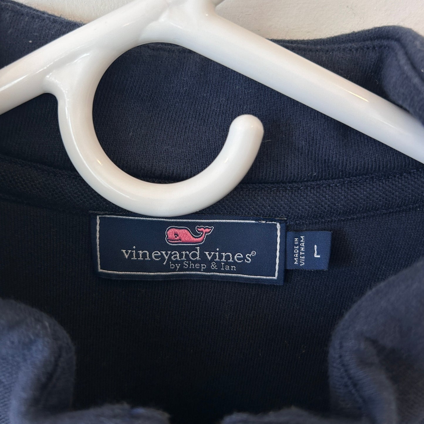 Vineyard Vines Navy Blue 1/4 Zip Pullover Sweatshirt Mens Size Large