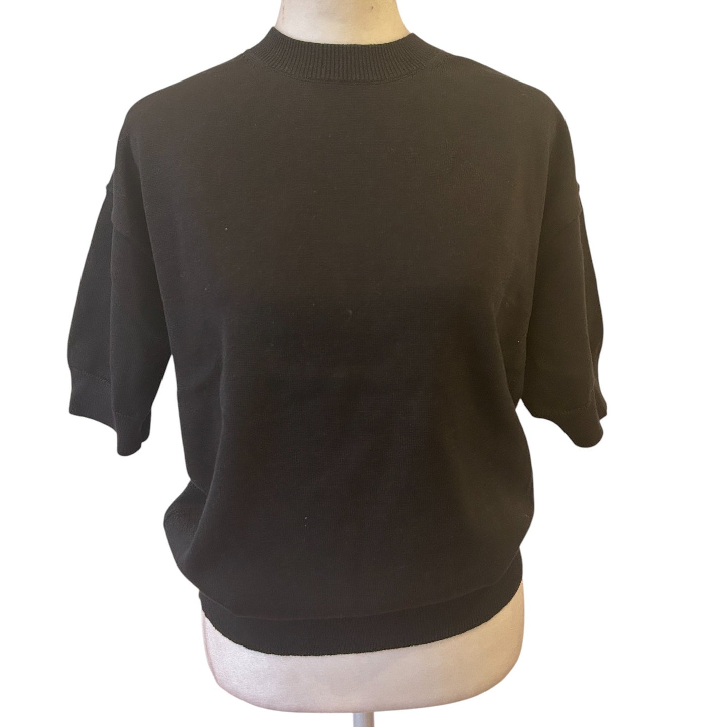 Theory NWT Black Short Sleeve Classic Sweater Womens Size Small NEW $275