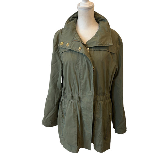 Ciao Milano Tess Olive Green Water Resistant Rain Jacket Women's Size Medium