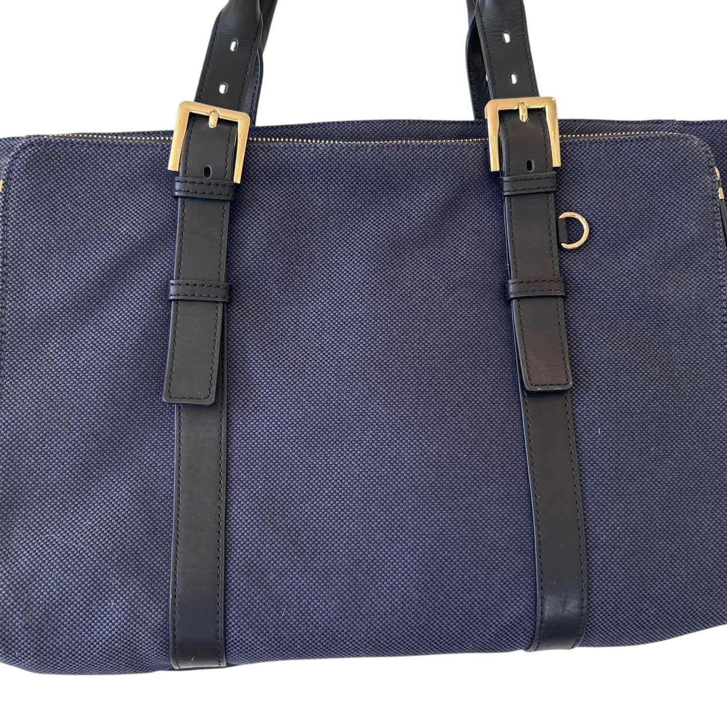 India Hicks Navy Blue and Black Duchess of Windsor Tote Shoulder Bag