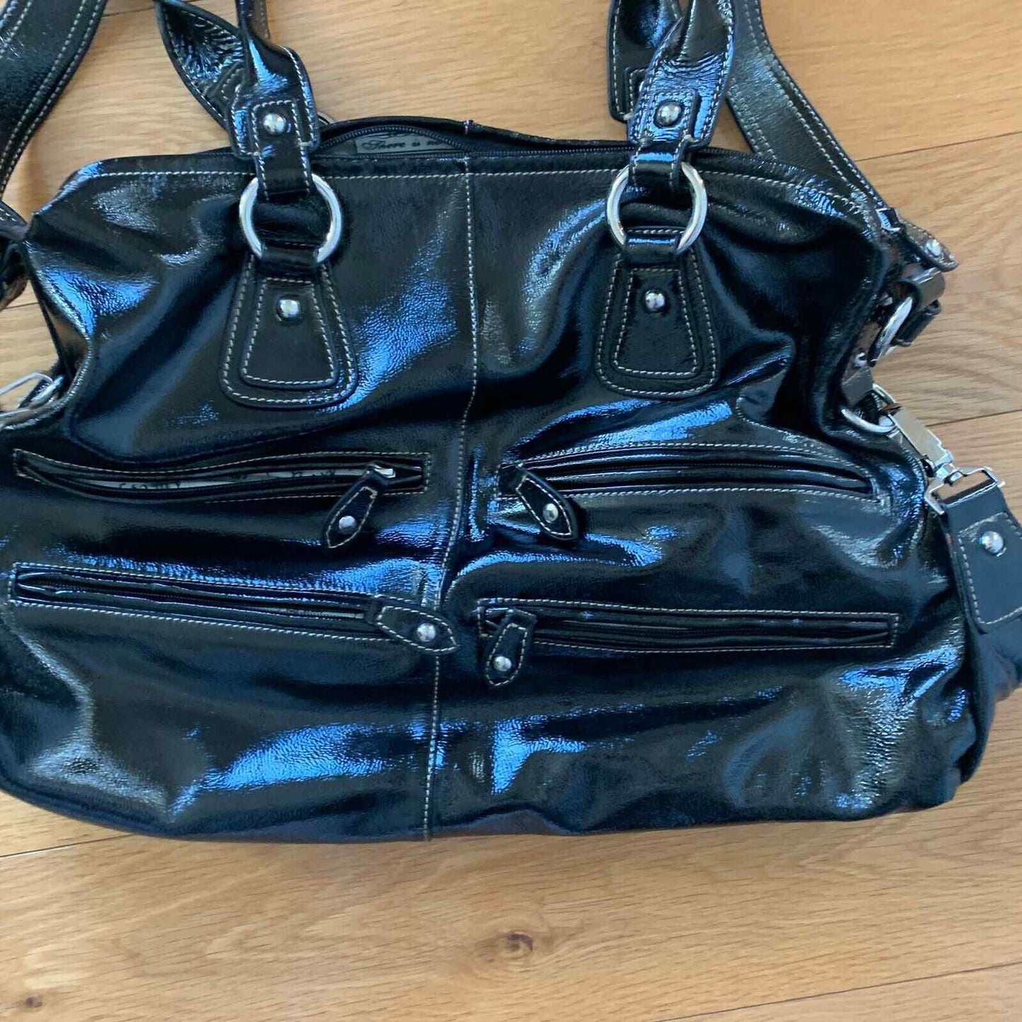 Barr + Barr New York Black Leather Hobo Shoulder Handbag + Dust Bag