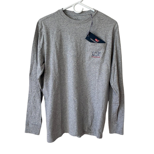 Vineyard Vines Gray Heather Long Sleeve Whale Pocket Tee Size Youth XL NWT