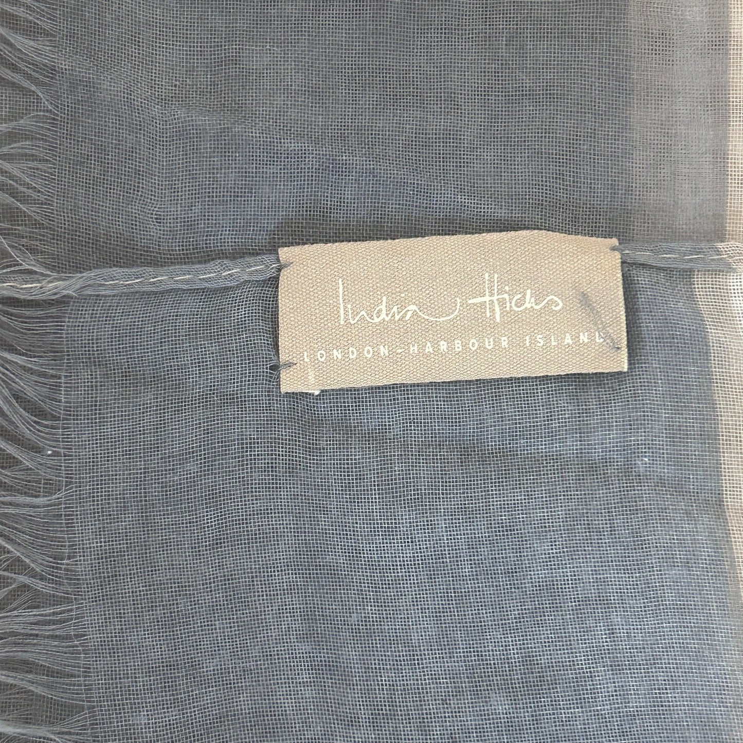 India Hicks Tan and Gray Heritage Lightweight Fringed Scarf 78" x 39"