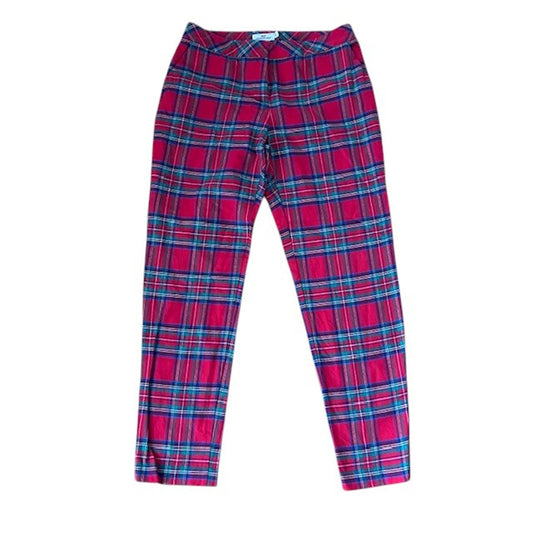 Vineyard Vines Red Tartan Plaid Ankle Cocktail Pants Womens Size 6