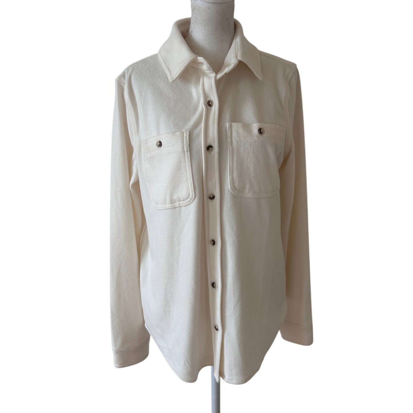 Workshop Republic Clothing NWT Ivory Long Sleeve Button Down Shirt Size Medium