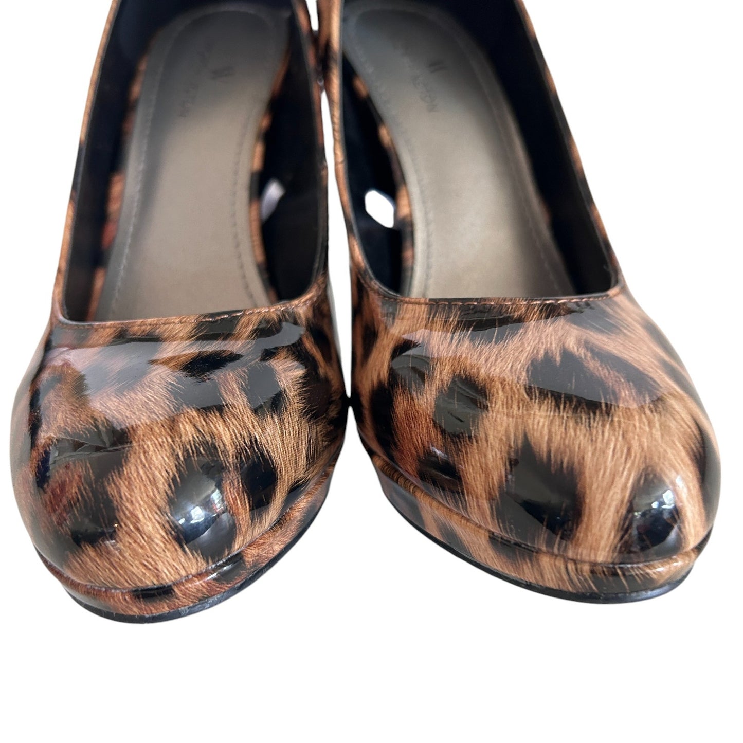 Worthington NEW Shiny Faux Patent Leather Cheetah Pumps Heels Womens Size 6