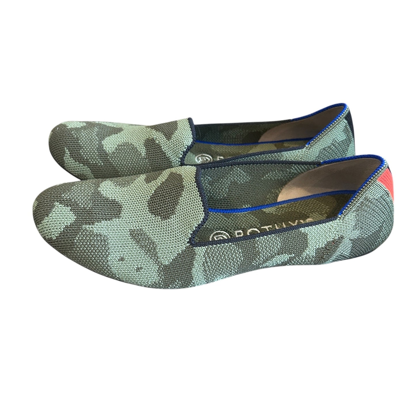 Rothy's The Loafer in Olive Camo Round Toe Slip On Flats Womens Size 8