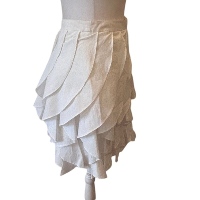 Rachel Zoe White Ruffled Short Skirt Womens Size 4