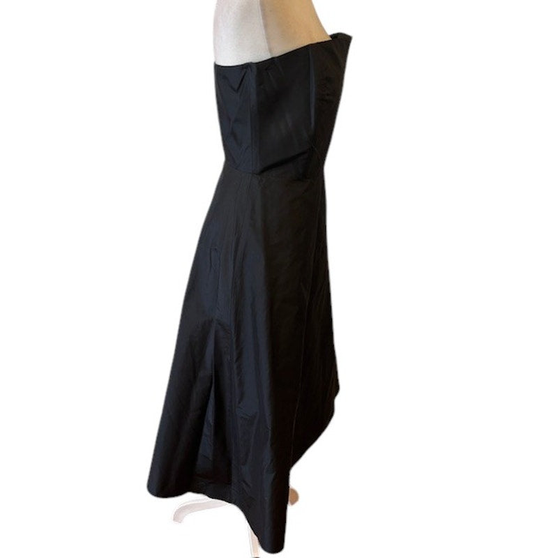 Tailor New York Black Silk Strapless Fit and Flare Cocktail Dress Women's Size 4