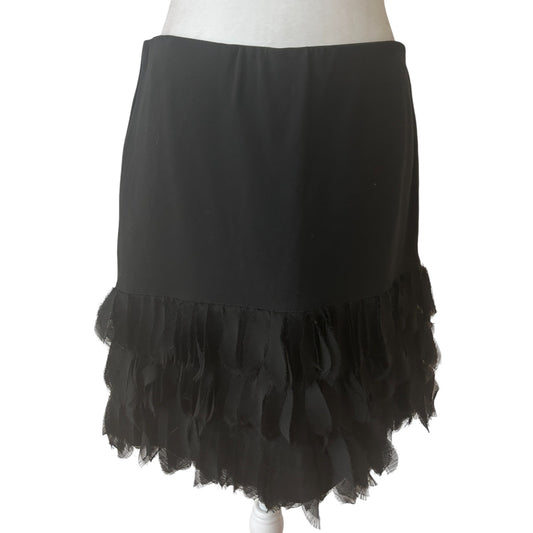 Ann Taylor Black Ruffled Short Classic Skirt Womens Size 4