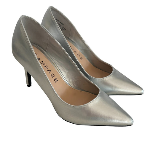 Rampage Fabre Silver Classic Pointy Toe Pump 3" Heels Womens Size 6