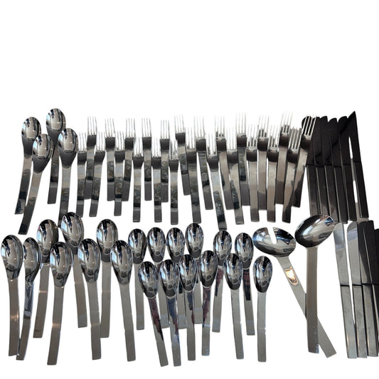 Sasaki Vignelli Designs Y Kono 61 Piece Stainless Steel Flatware Set