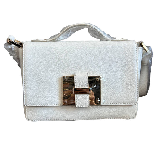 India Hicks Lady P Off-White Pebbled Leather Crossbody Shoulder Bag NEW