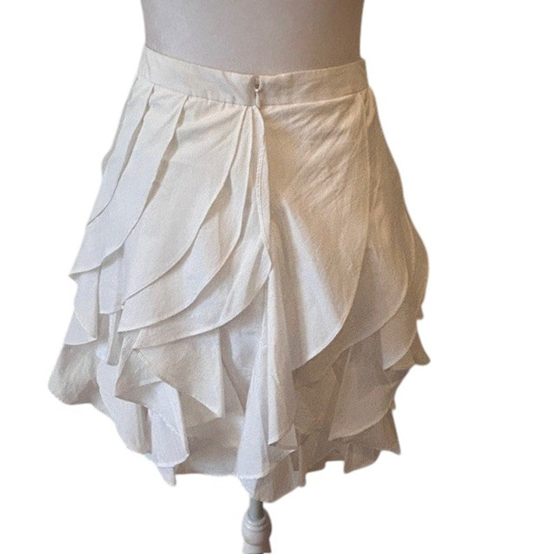 Rachel Zoe White Ruffled Short Skirt Womens Size 4