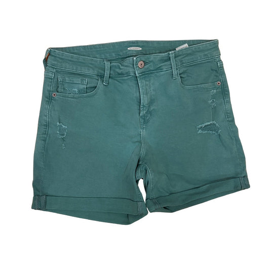 Old Navy Green Mid-Rise Denim Cuffed Shorts Womens Size 8