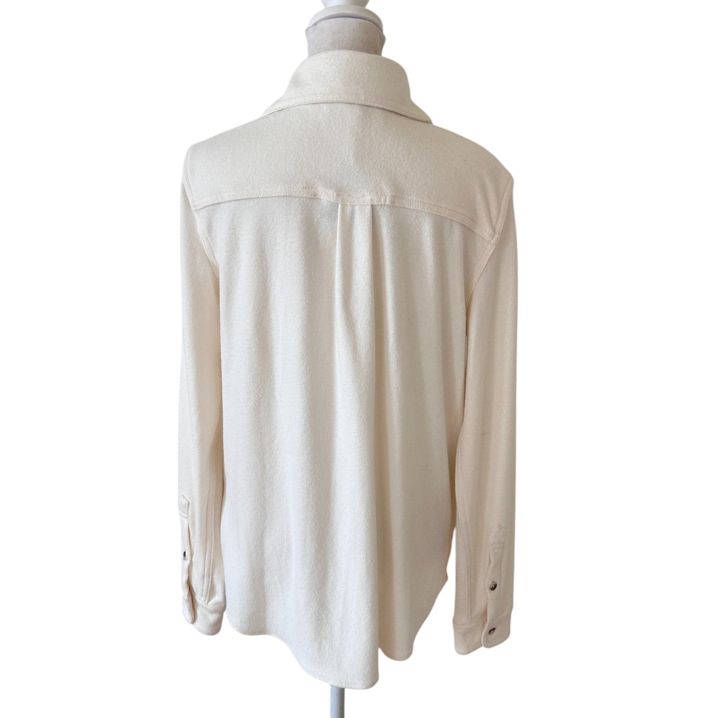 Workshop Republic Clothing NWT Ivory Long Sleeve Button Down Shirt Size Medium