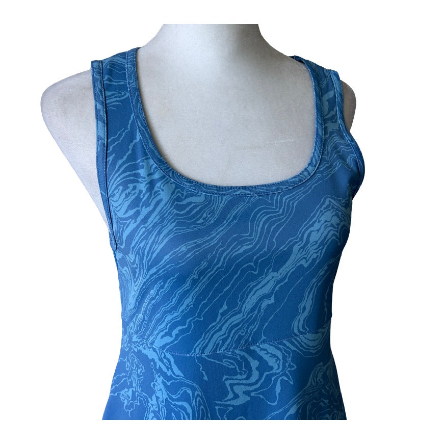 Columbia Omni Freeze Blue Floral Sleeveless Golf Athleisure Dress Womens Size XS