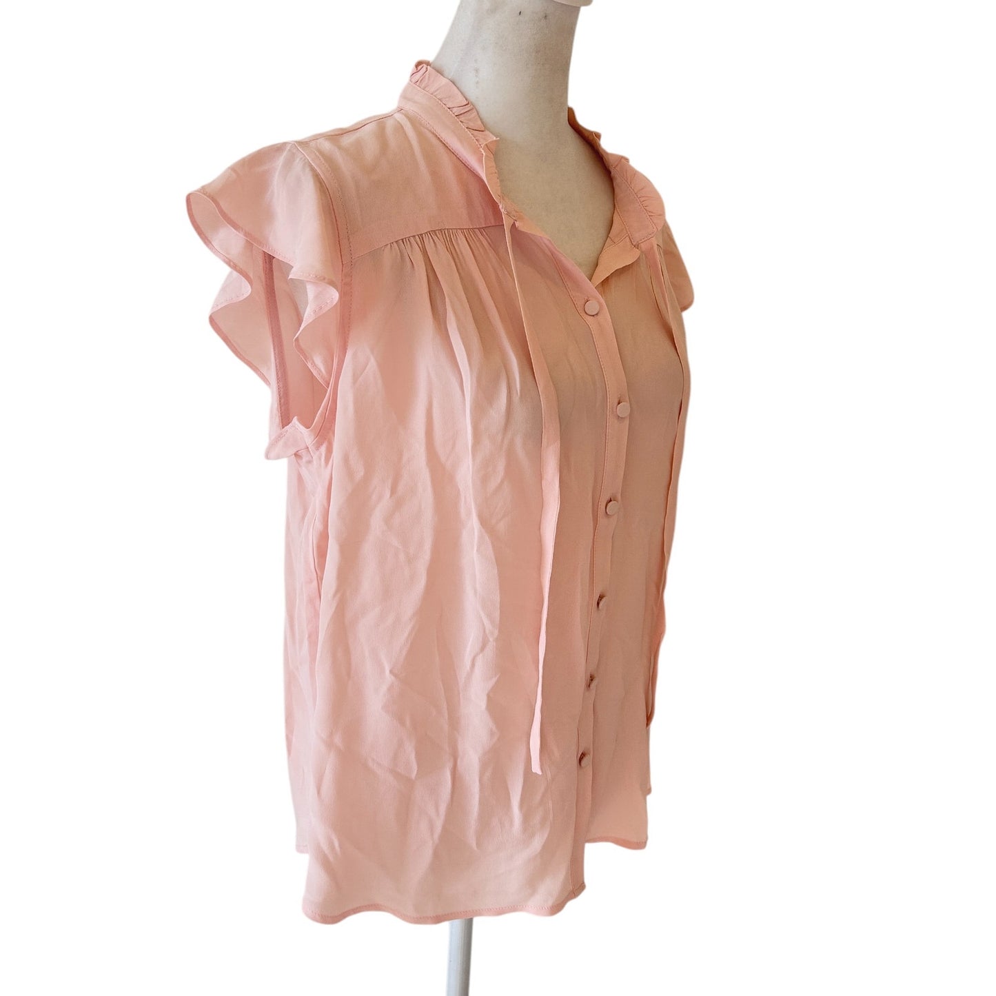 Lovestitch NWT Light Pink Flutter Sleeve Blouse Bellini Womens Size Medium NEW