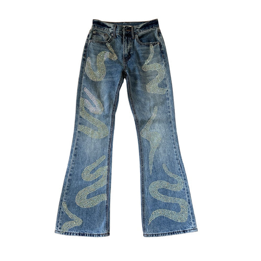 BDG Mid-Rise ‘90s Bootcut Jean Embellished Studded Size 24