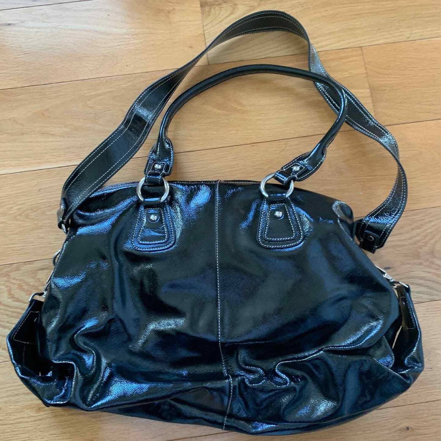 Barr + Barr New York Black Leather Hobo Shoulder Handbag + Dust Bag