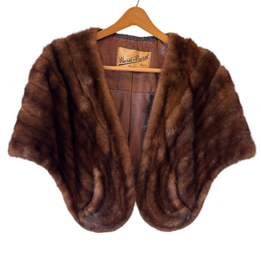 Huerth & Huerth Boston Vintage Mink Fur Stole Glam Disco Studio 54 Mob Wife