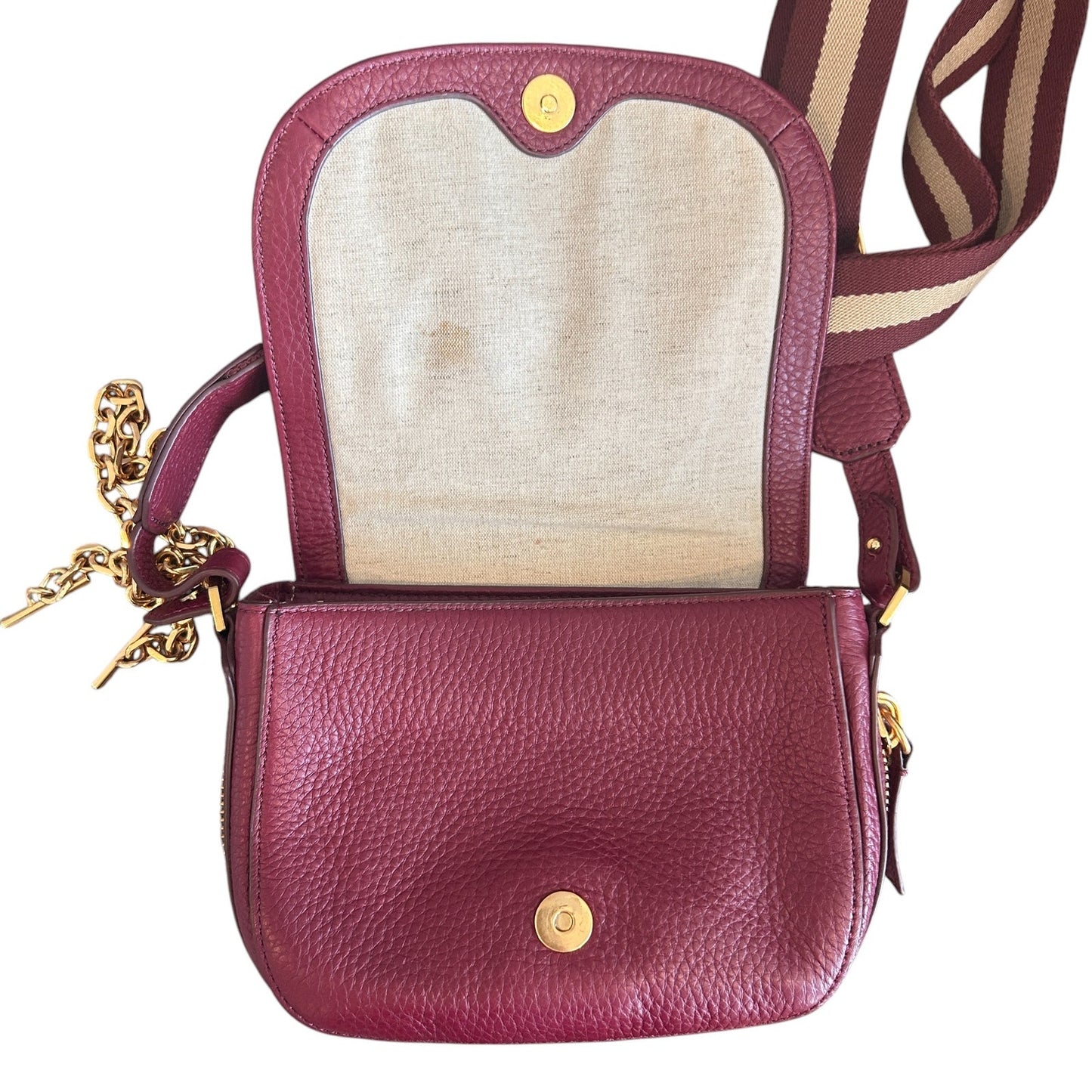 India Hicks Cartridge Bag Merlot Pebbled Leather Crossbody Shoulder Bag