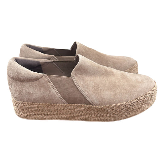 Vince Wilden Straw Suede Slip-On Platform Espadrille Sneaker Womens Size 7.5