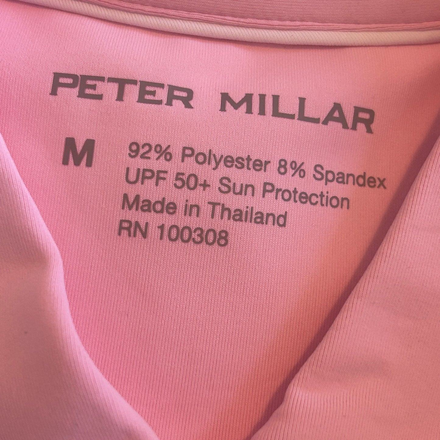 Peter Millar NWT Palmer Pink Button Polo Golf Shirt Womens Size Medium UPF 50+