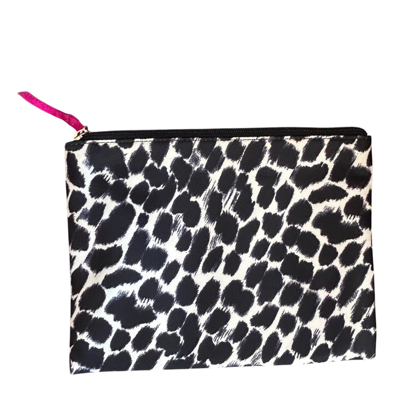 Kate Spade Black and White Animal Print Zippered Makeup Pouch Clutch