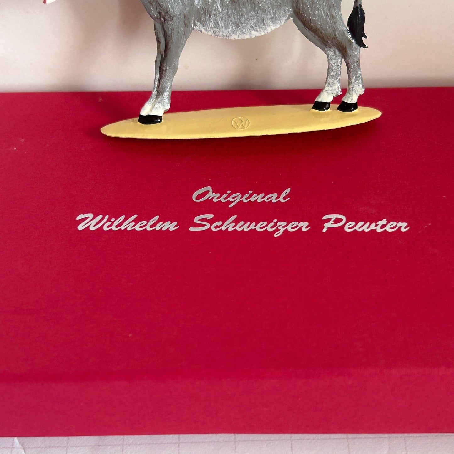 Wilhelm Schweizer Pewter Art Stacked Donkey, Dog, Cat, Rooster Figurine In Box