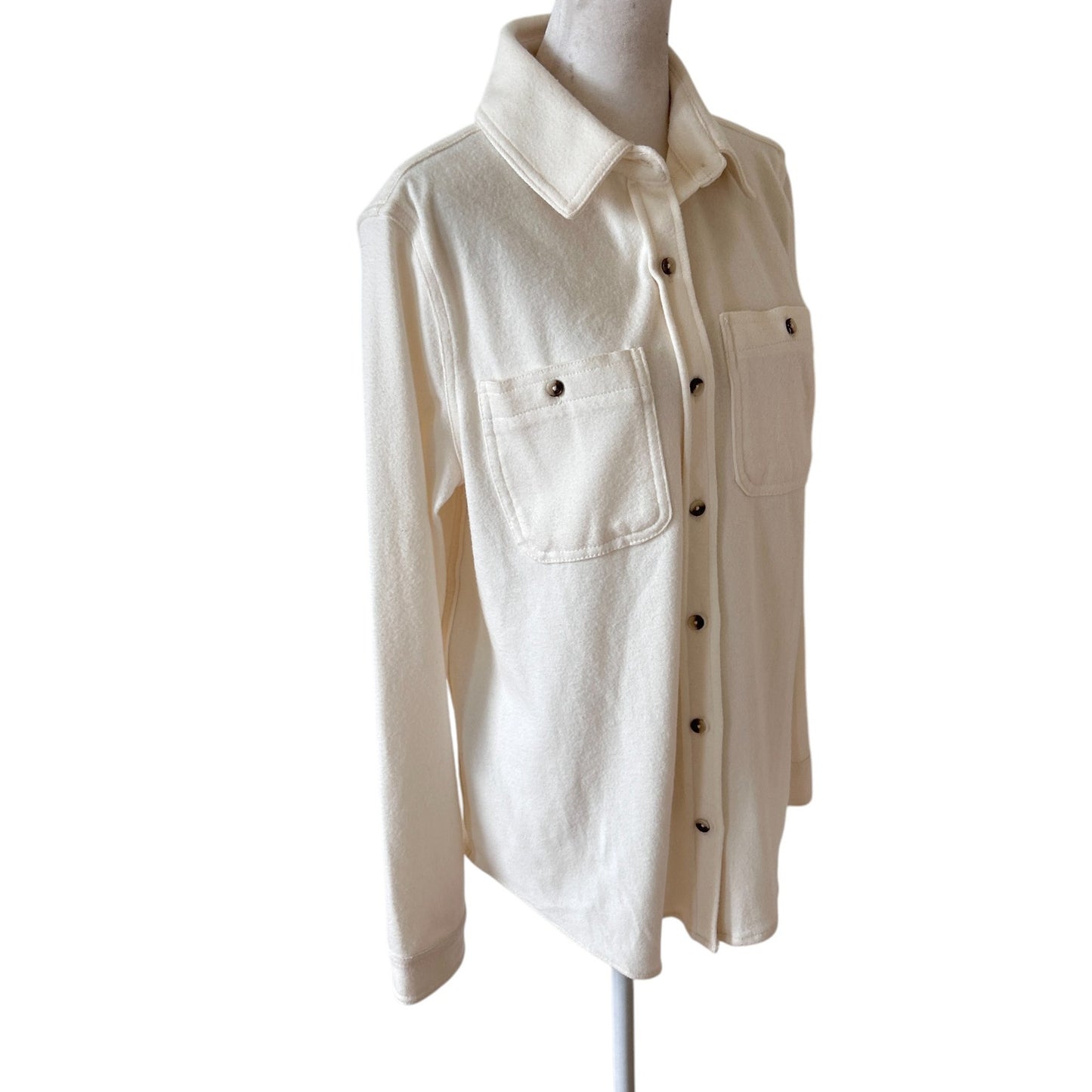 Workshop Republic Clothing NWT Ivory Long Sleeve Button Down Shirt Size Medium