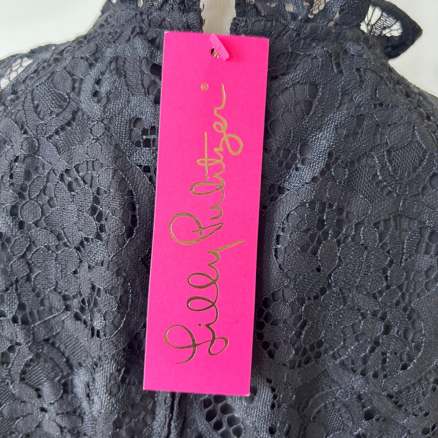 Lilly Pulitzer NWT $258 Averi Black Two Tone Carnival Lace Dress Women Size 10