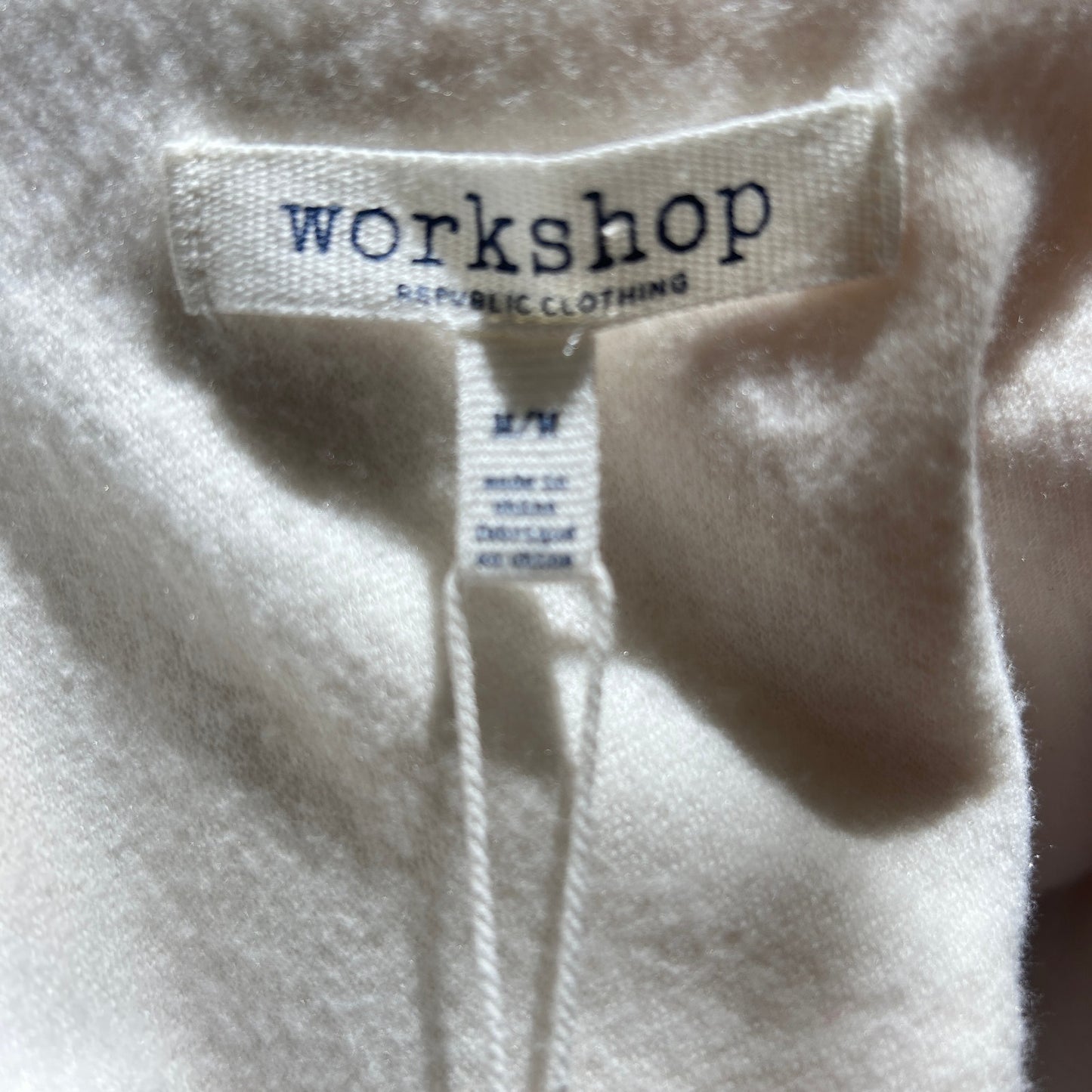 Workshop Republic Clothing NWT Ivory Long Sleeve Button Down Shirt Size Medium