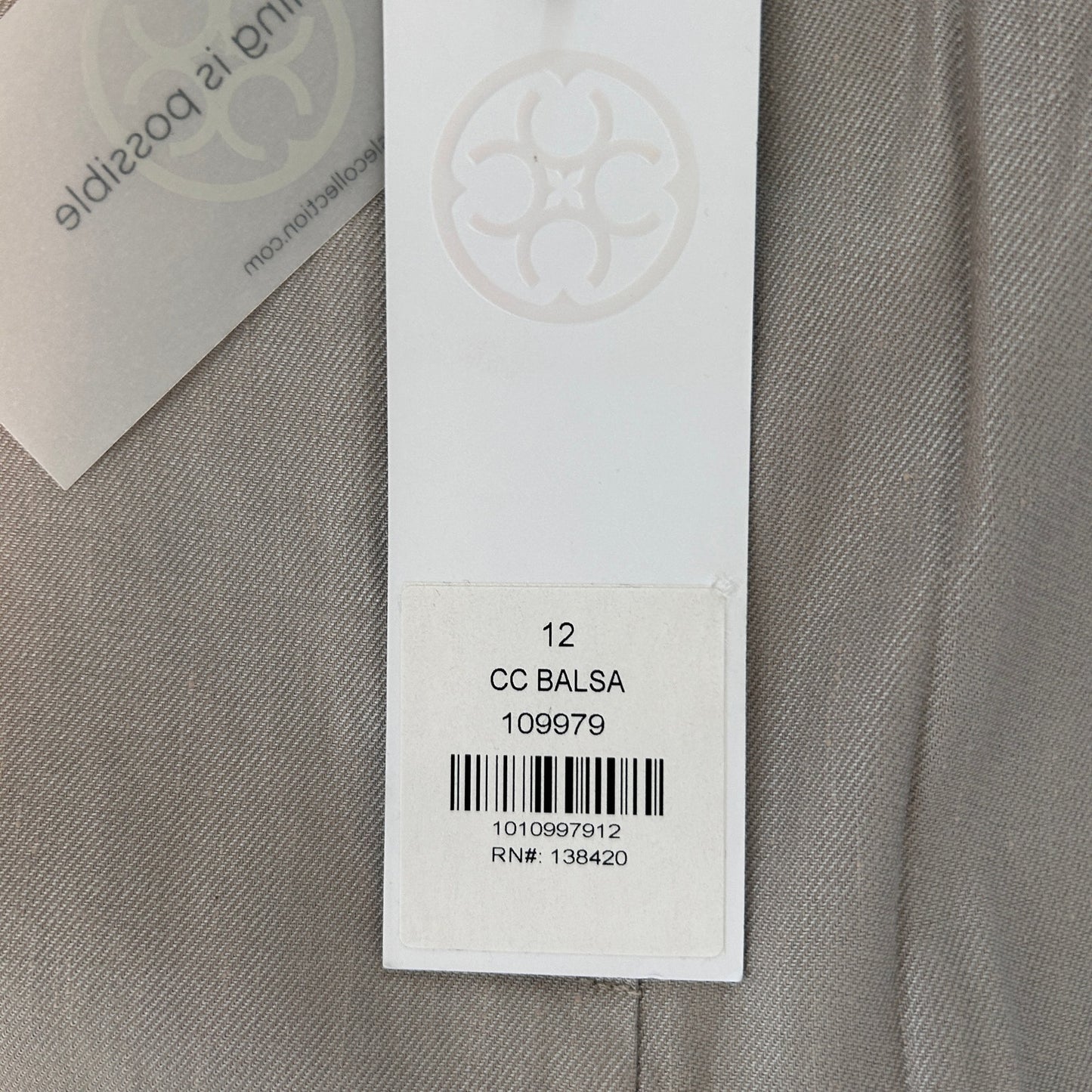 Per Se Carlisle CC Balsa 109979 Khaki Dress Pants Linen Size 12 NEW