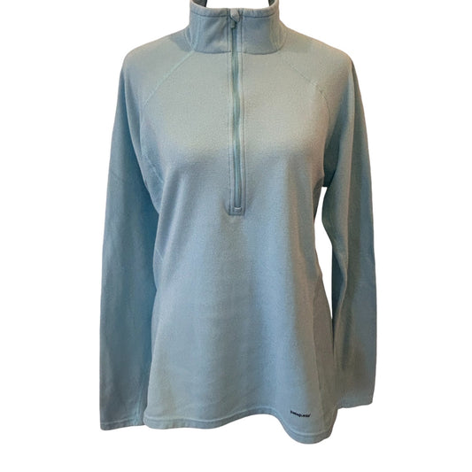 Patagonia Light Blue 1/4 Zip Long Sleeve Pullover Womens Size XL