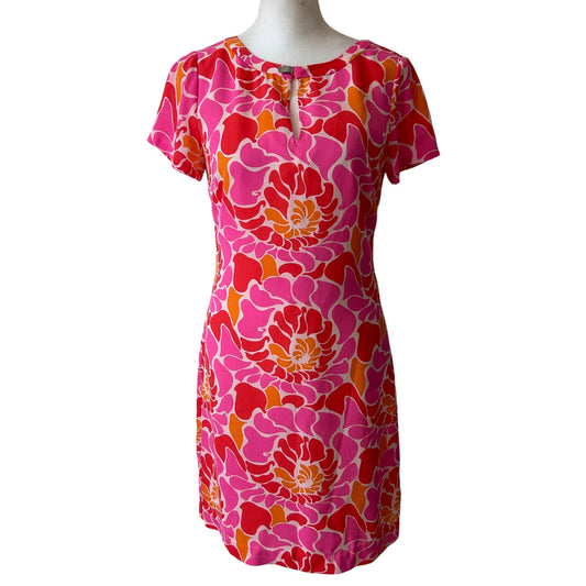 Banana Republic NWT Pink, Orange Floral Short Sleeve Short Dress Size 2 Petite