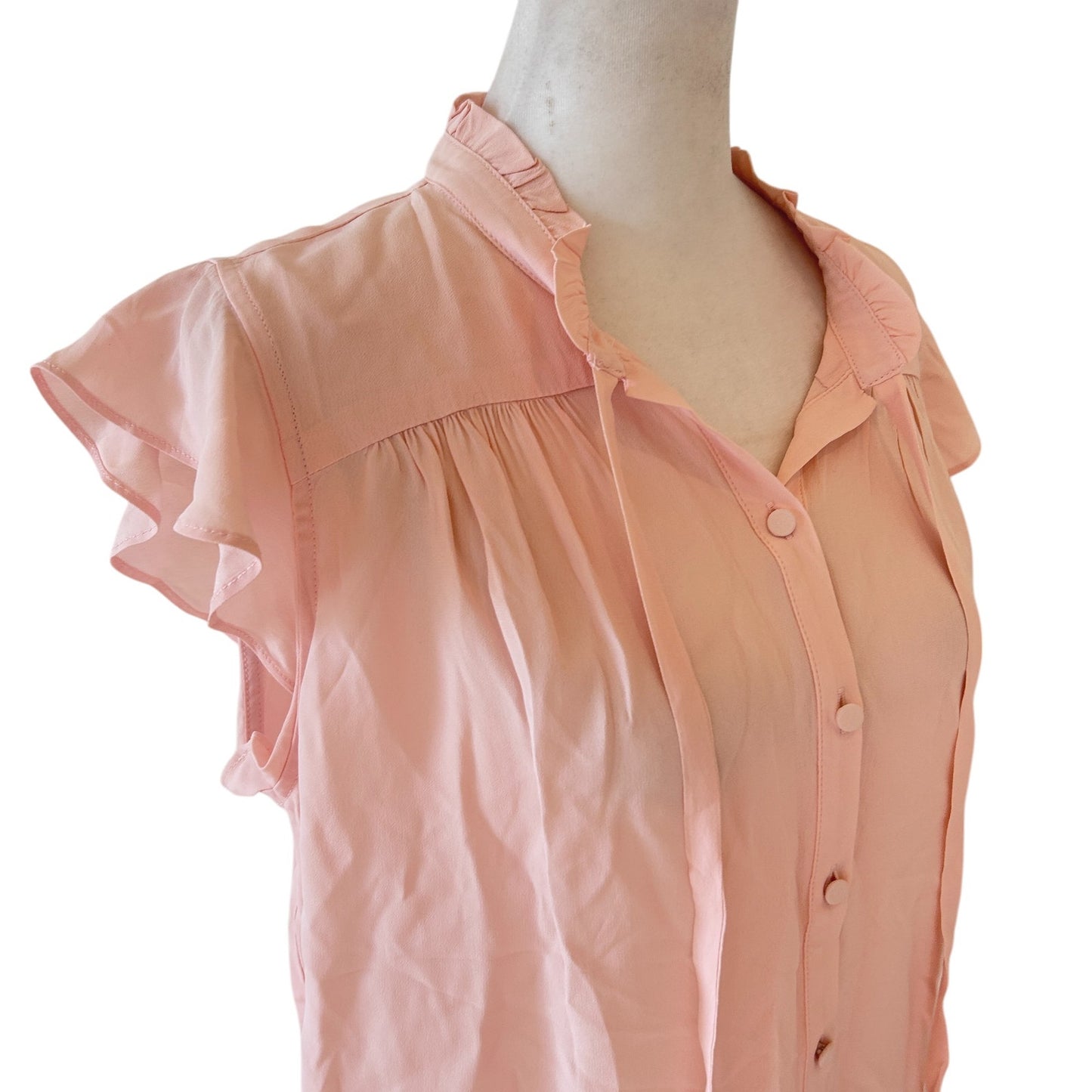 Lovestitch NWT Light Pink Flutter Sleeve Blouse Bellini Womens Size Medium NEW