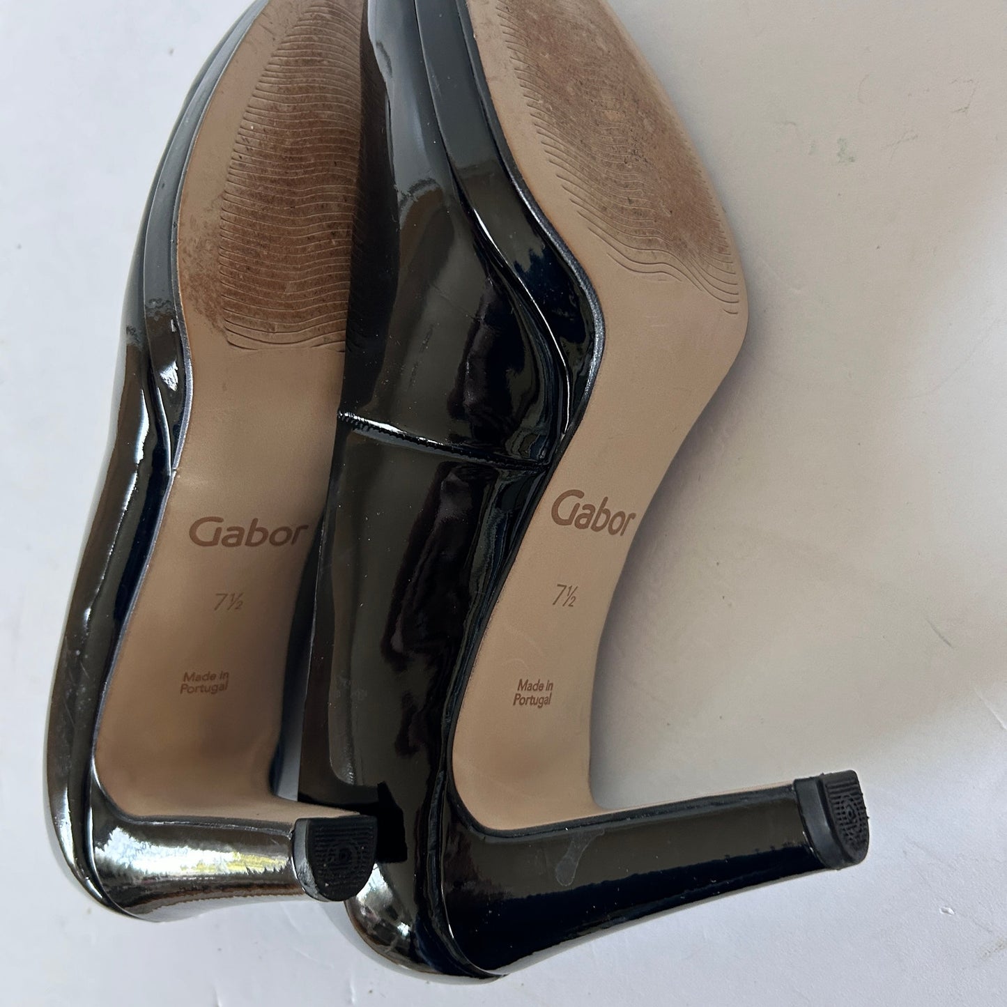 Gabor Black Patent Leather 3.75" High Heels Womens Size 7.5