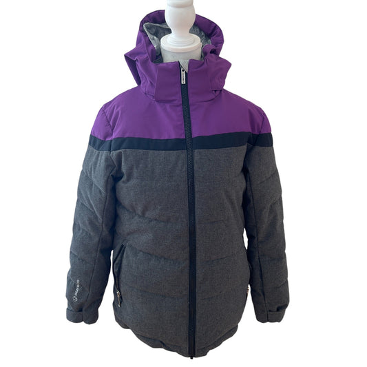 Sunice Purple and Gray Hooded Ski Jacket Detachable Hood Youth Size 14