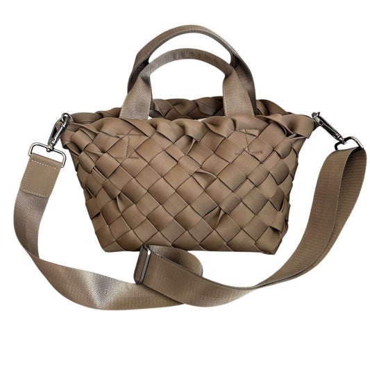 Naghedi Tangier Mini Tote Bag Weaved Brown Crossbody, Top Handle