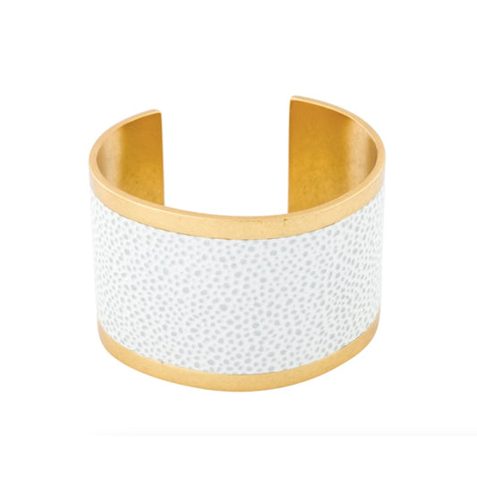 India Hicks IH Embossed Leather Ray Of White Cuff Bracelet