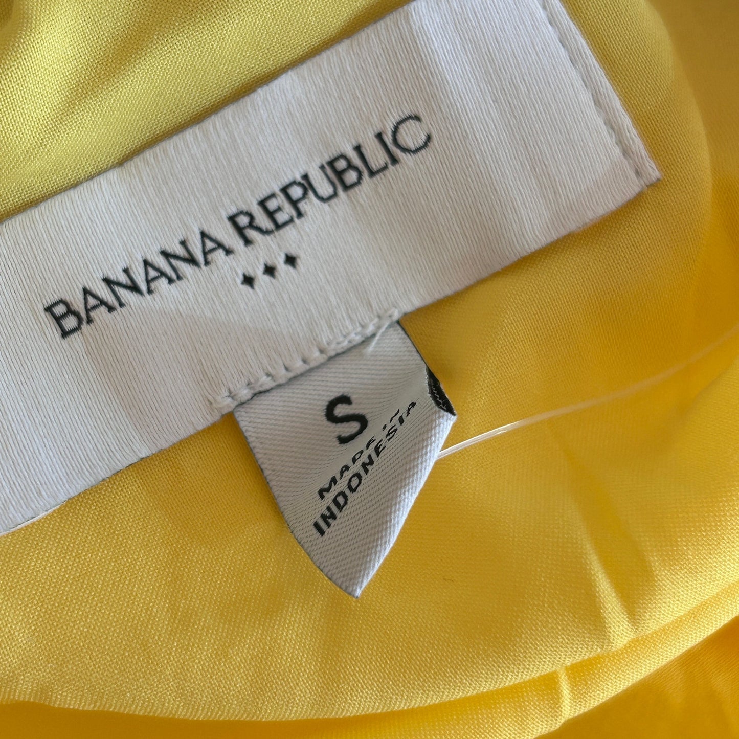 Banana Republic NWT Yellow Long Sleeve Elastic Waist Blousy Shirt Size Small