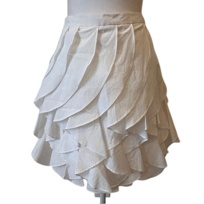 Rachel Zoe White Ruffled Short Skirt Womens Size 4