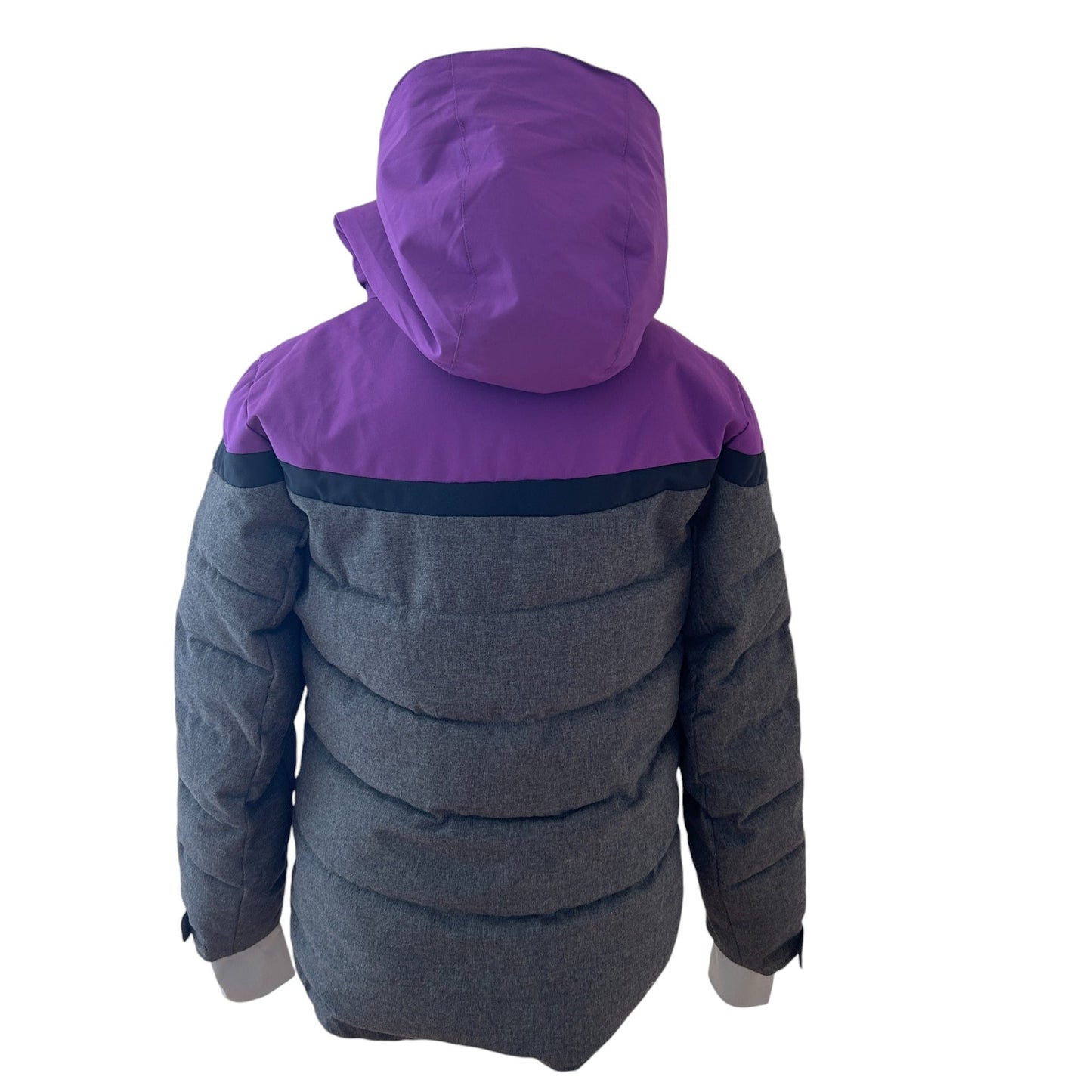 Sunice Purple and Gray Hooded Ski Jacket Detachable Hood Youth Size 14