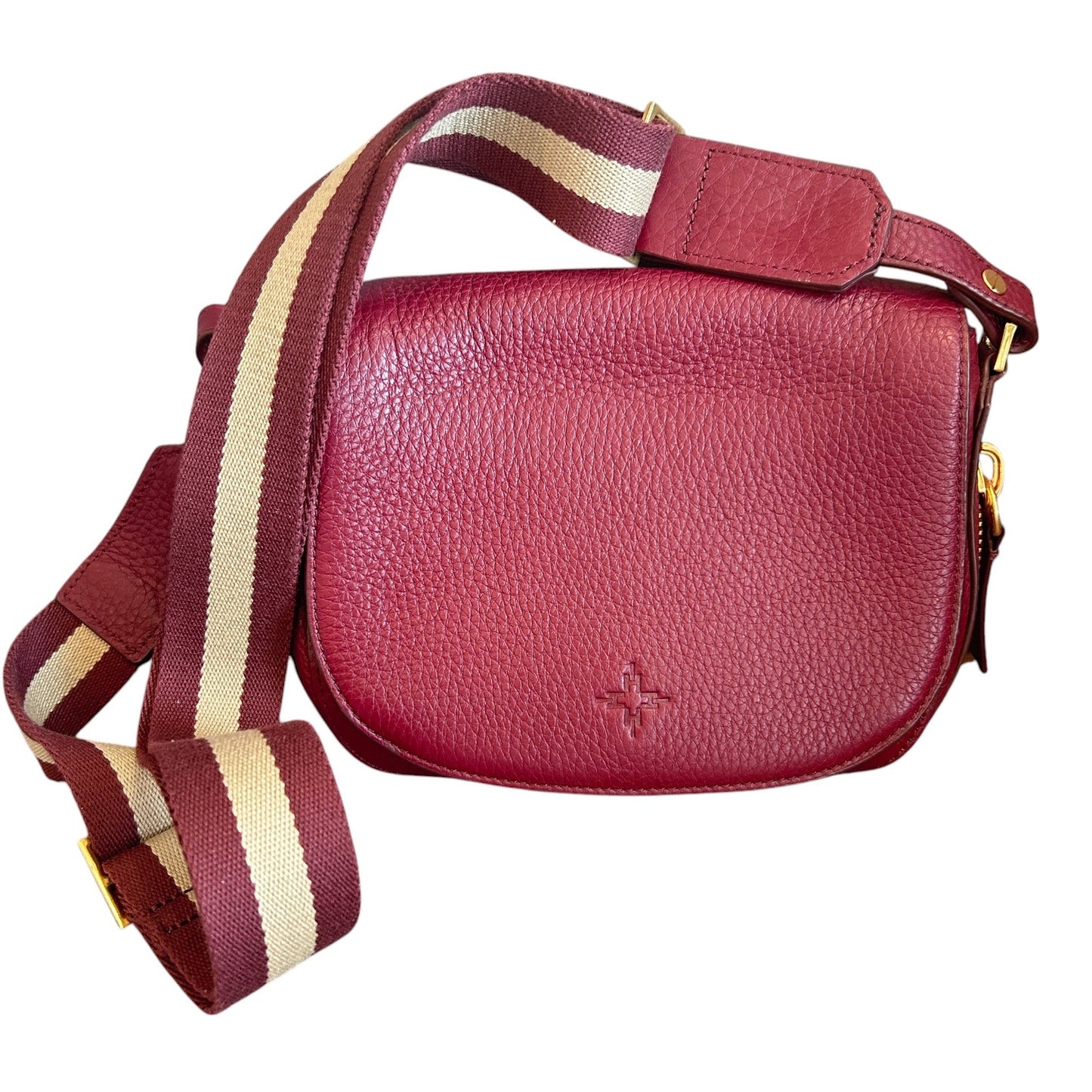 India Hicks Cartridge Bag Merlot Pebbled Leather Crossbody Shoulder Bag