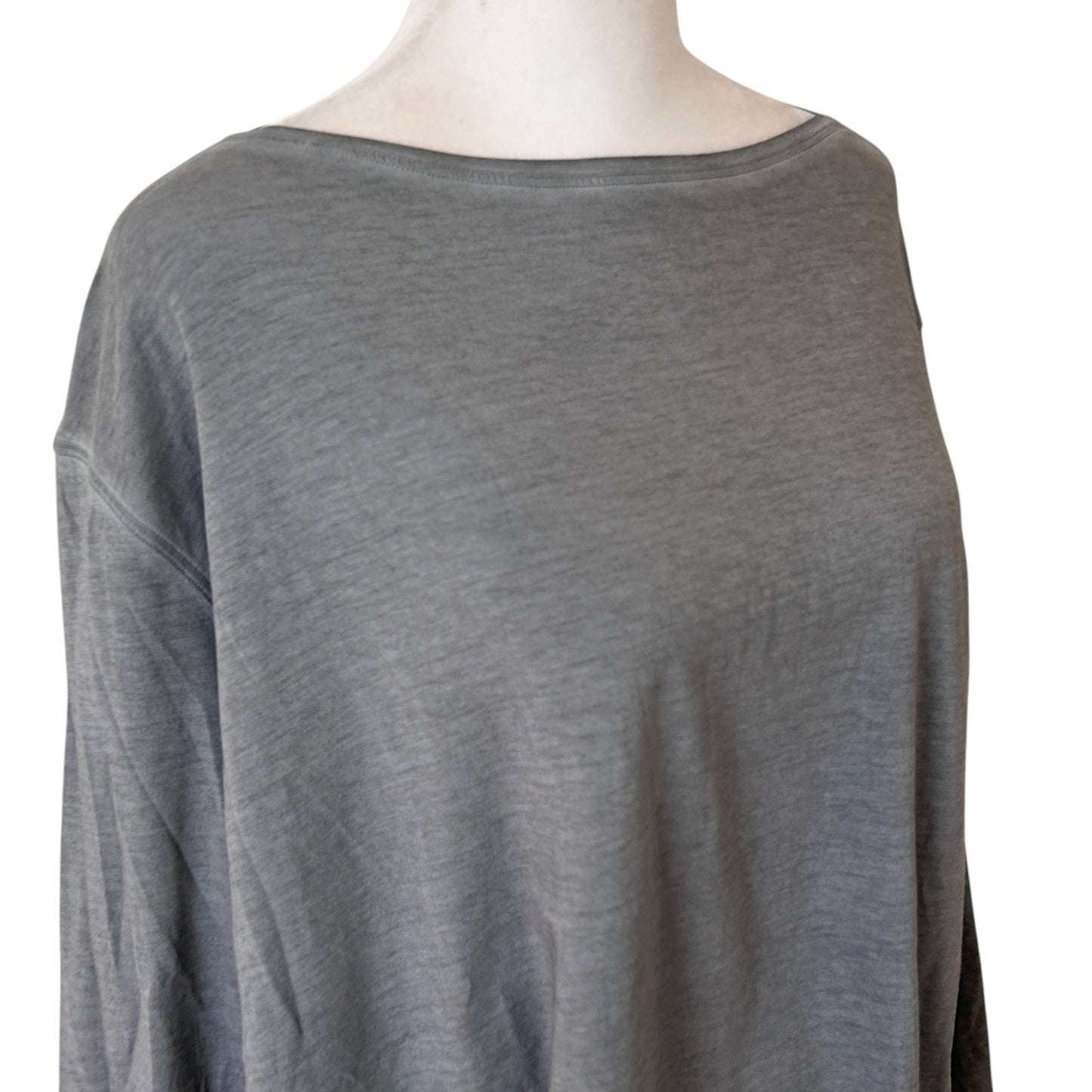 Lululemon Back in Action Gray Pima Cotton Long Sleeve Shirt Womens Size 4