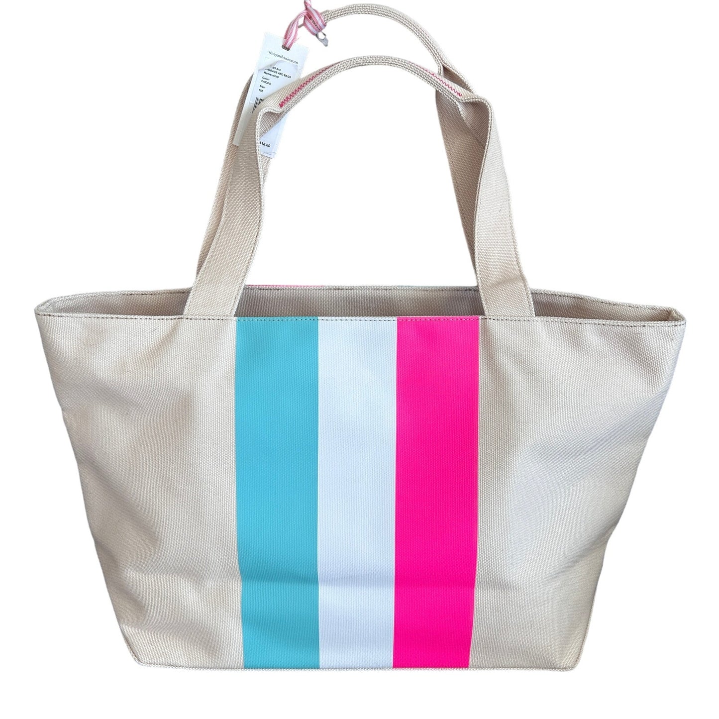 NEW Vineyard Vines Large Tri-Stripe Caicos Tote Bag